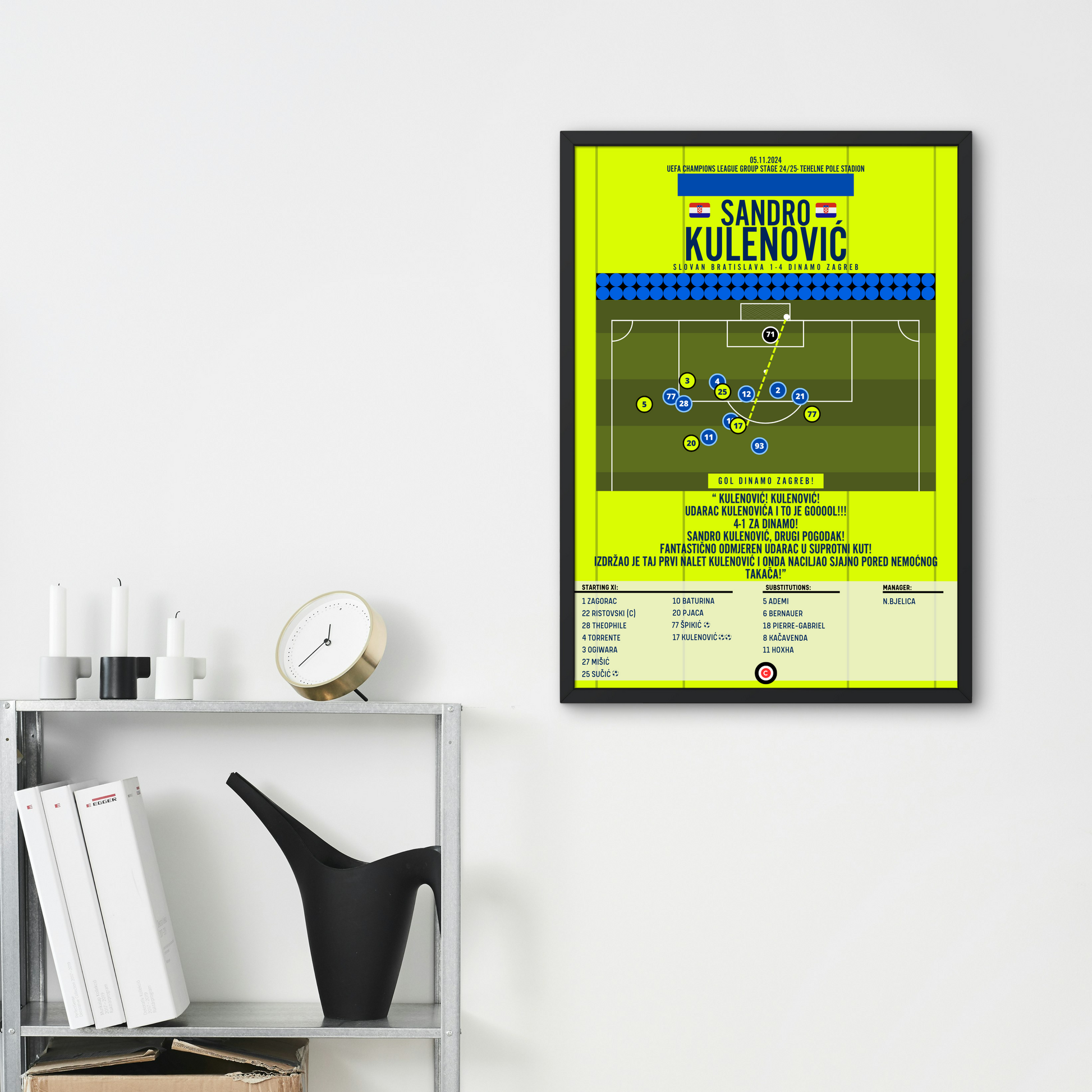 Sandro Kulenović vs Slovan Bratislava- UEFA Champions League 24/25- GNK Dinamo Zagreb - Premium  from CatenaccioDesigns - Just €14.50! Shop now at CatenaccioDesigns