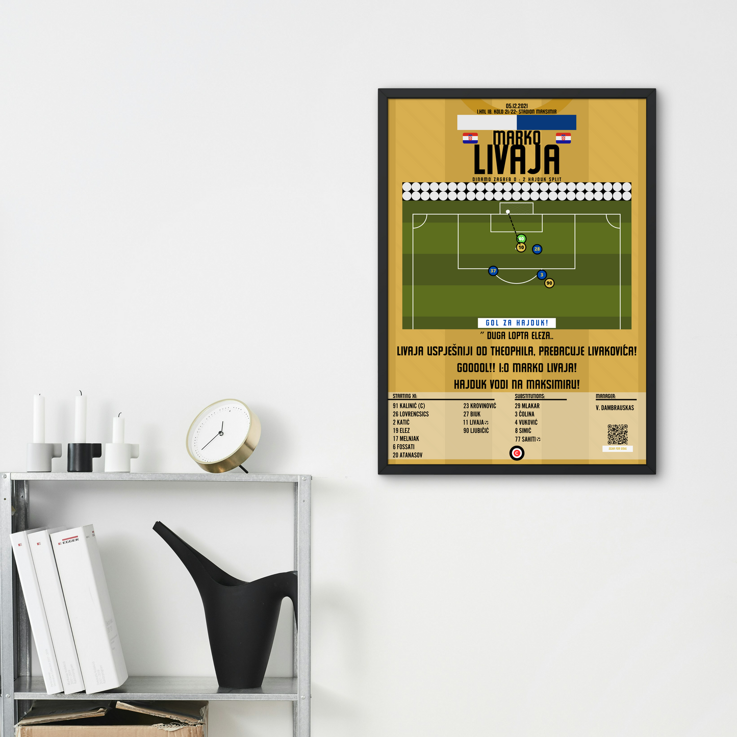 Marko Livaja Goal vs Dinamo Zagreb - 1.HNL 21/22 - Hajduk Split - Premium  from CATENACCIO - Just €14.50! Shop now at CatenaccioDesigns