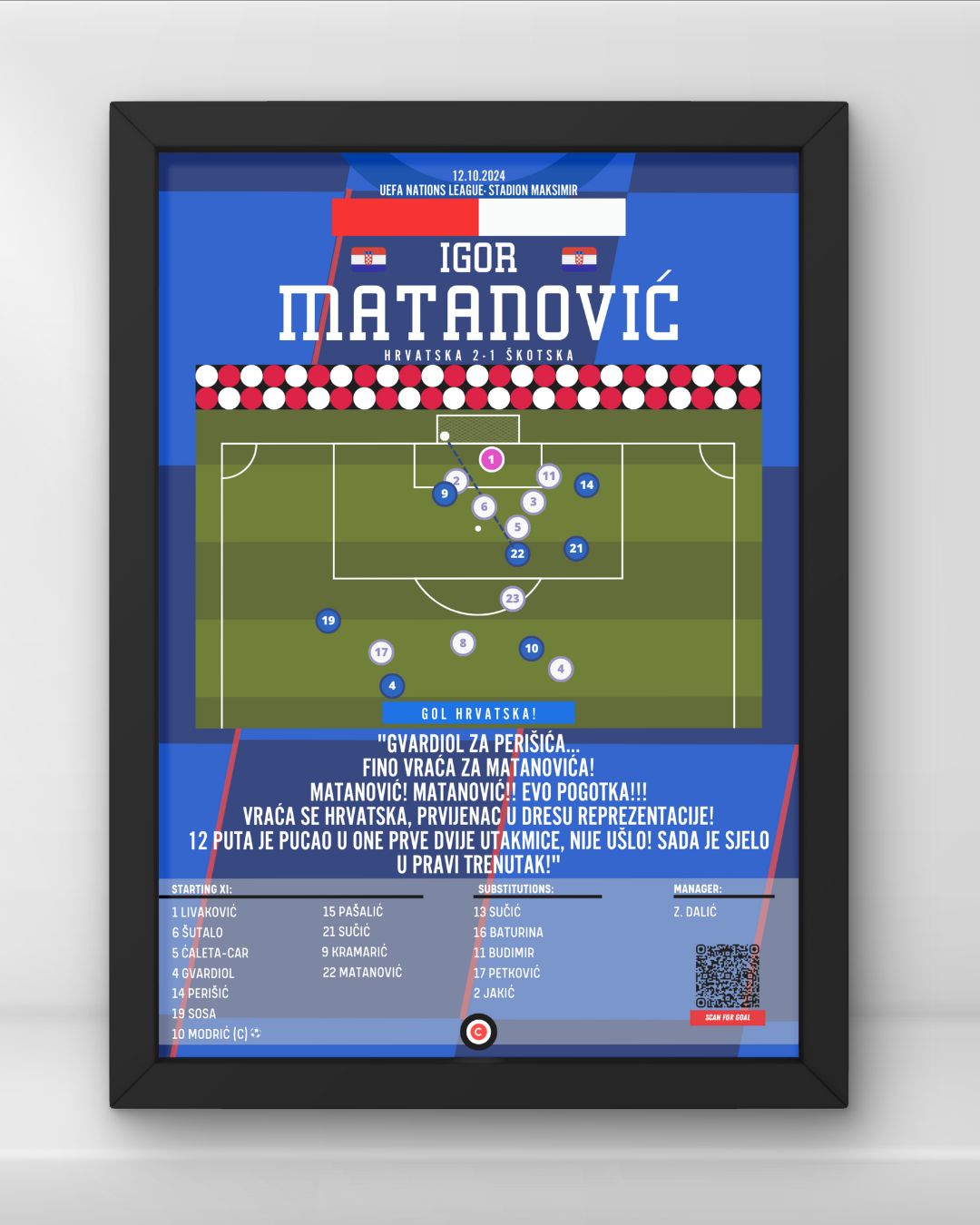 Igor Matanović first goal for Croatia (vs Scotland)- UEFA Nations League 24/25 - Premium Sports collectibles from CatenaccioDesigns - Just €8.70! Shop now at CatenaccioDesigns