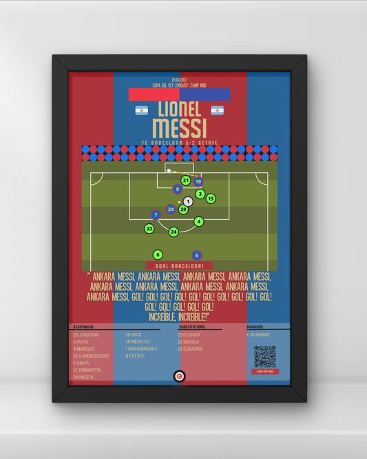 Lionel Messi vs Getafe- Copa Del Rey 06/07- FC Barcelona - Premium  from CatenaccioDesigns - Just €14.50! Shop now at CatenaccioDesigns