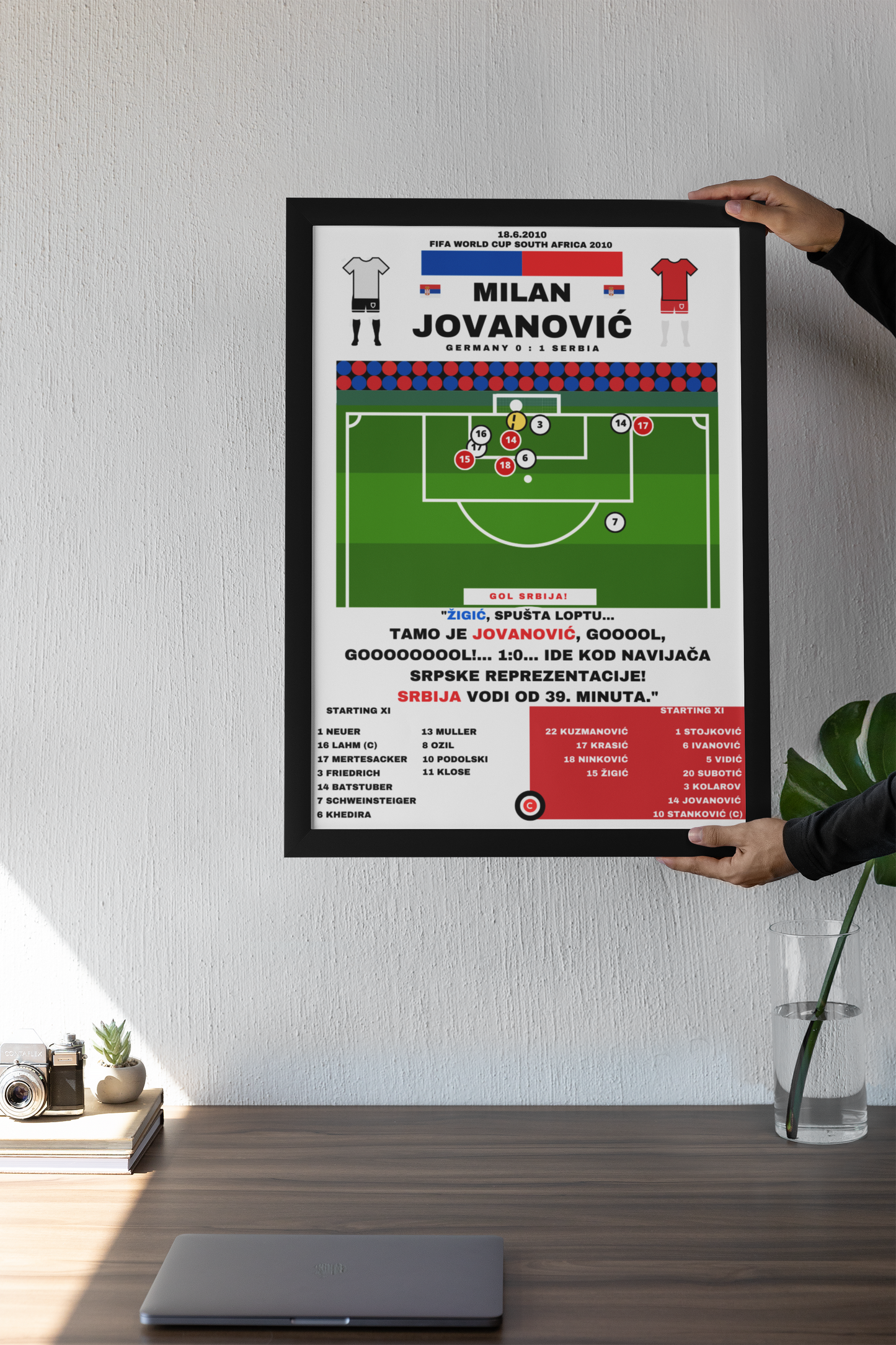 Milan Jovanović Goal vs Germany - FIFA World Cup 2010 - Serbia - Premium  from CATENACCIO - Just €14.50! Shop now at CatenaccioDesigns