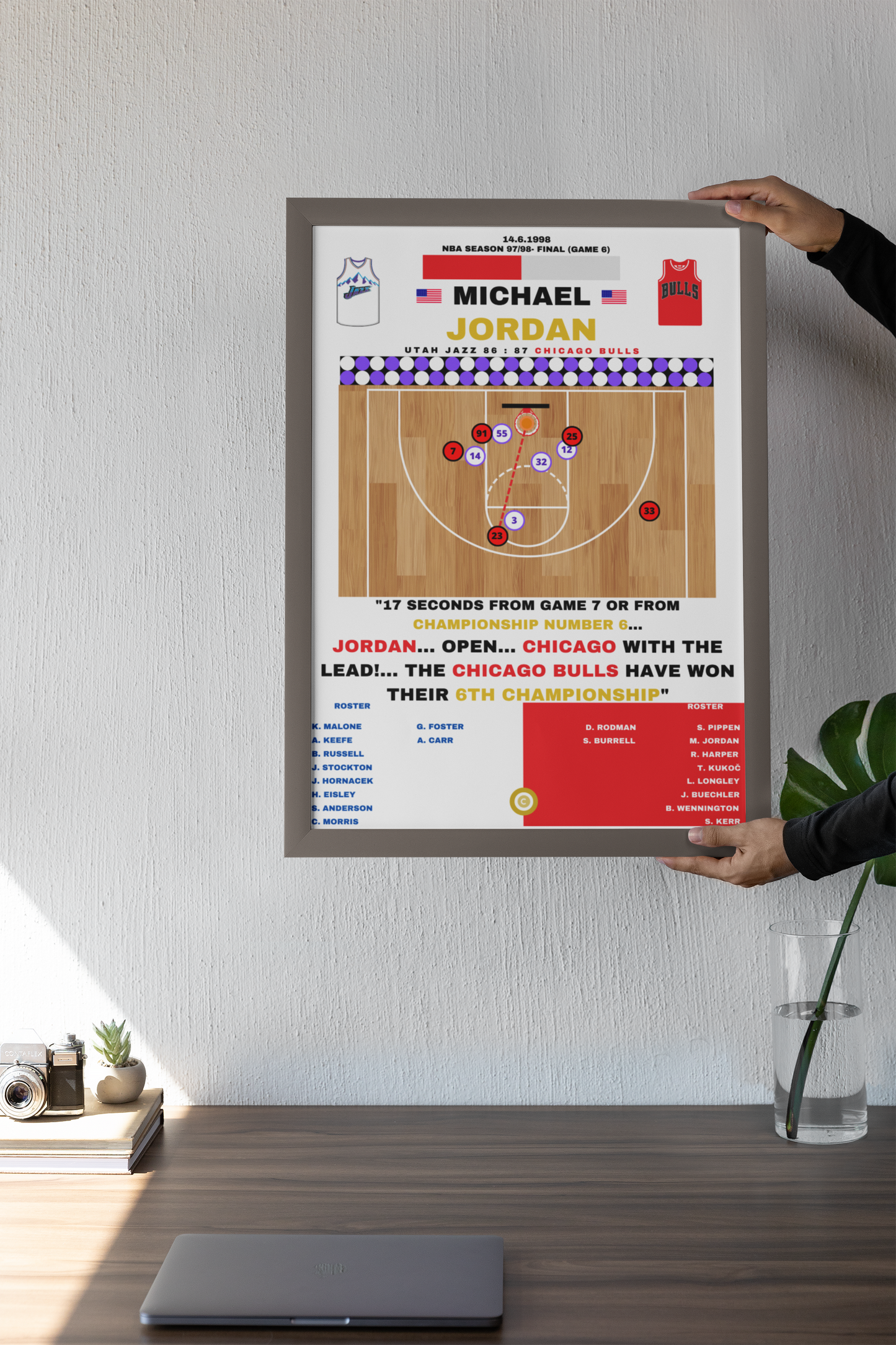 Michael Jordan vs Utah Jazz - NBA 97/98 - Chicago Bulls - Premium  from CATENACCIO - Just €14.50! Shop now at CatenaccioDesigns