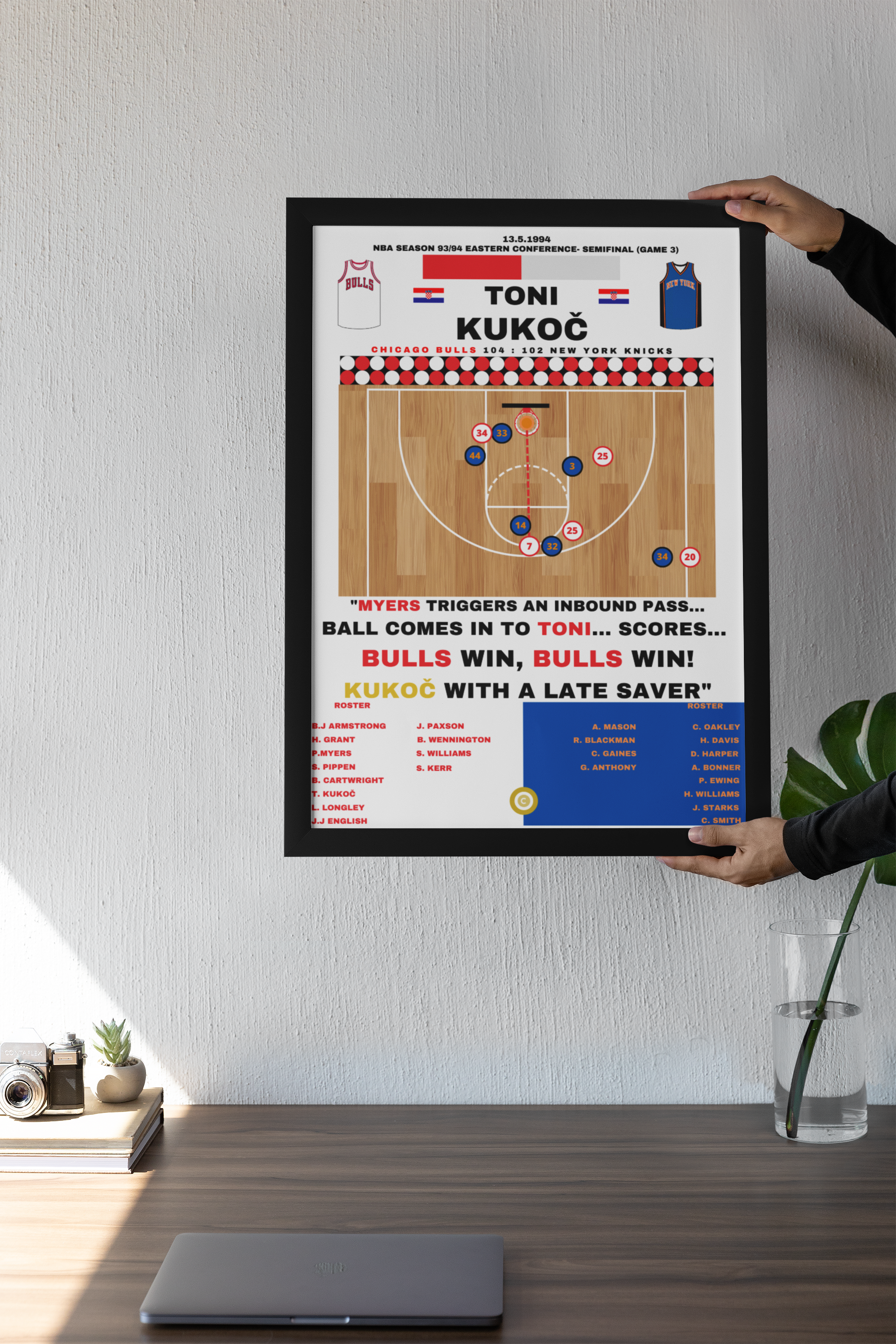 Toni Kukoč vs New York Knicks - NBA 93/94 - Chicago Bulls - Premium  from CATENACCIO - Just €9.50! Shop now at CatenaccioDesigns