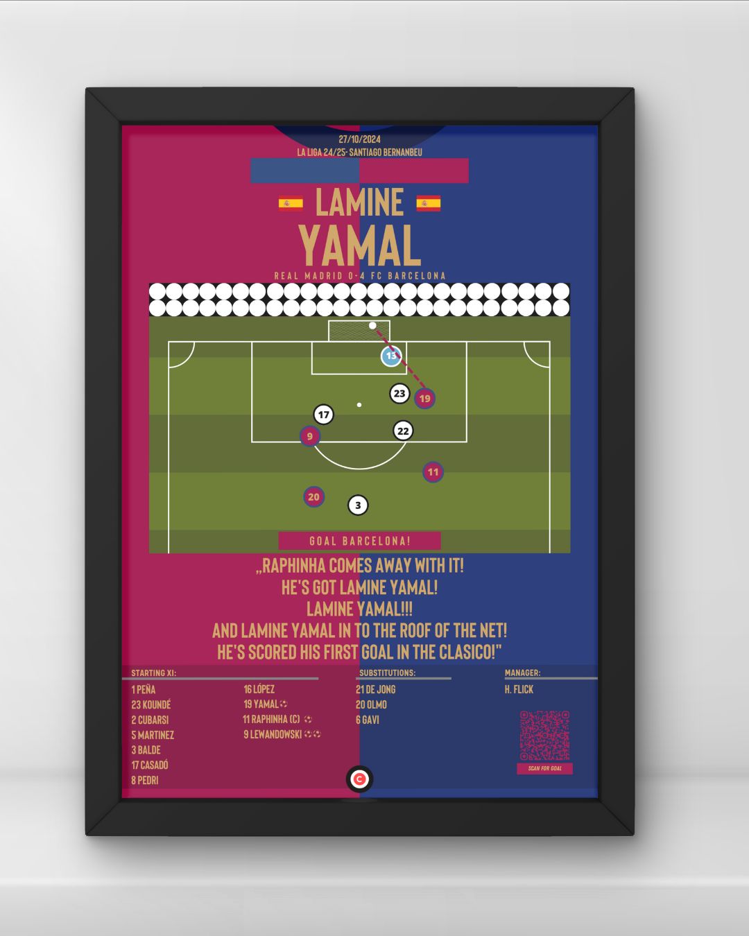 Yamal becomes the youngest goalscorer in "El Clasico" history!- FC Barcelona - Premium Sports collectibles from CatenaccioDesigns - Just €8.70! Shop now at CatenaccioDesigns