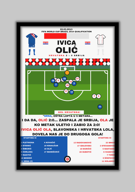 Ivica Olić Goal vs Serbia - FIFA World Cup 2014 Qualifications - Croatia - Premium  from CATENACCIO - Just €14.50! Shop now at CatenaccioDesigns