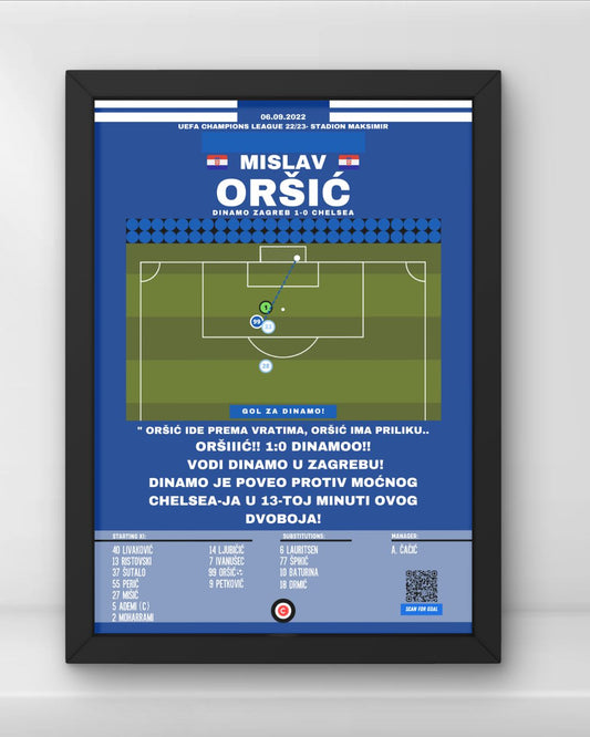 Mislav Oršić Goal vs Chelsea - UEFA Champions League 2022/2023 Group stage - Dinamo Zagreb - Premium  from CATENACCIO - Just €14.50! Shop now at CatenaccioDesigns
