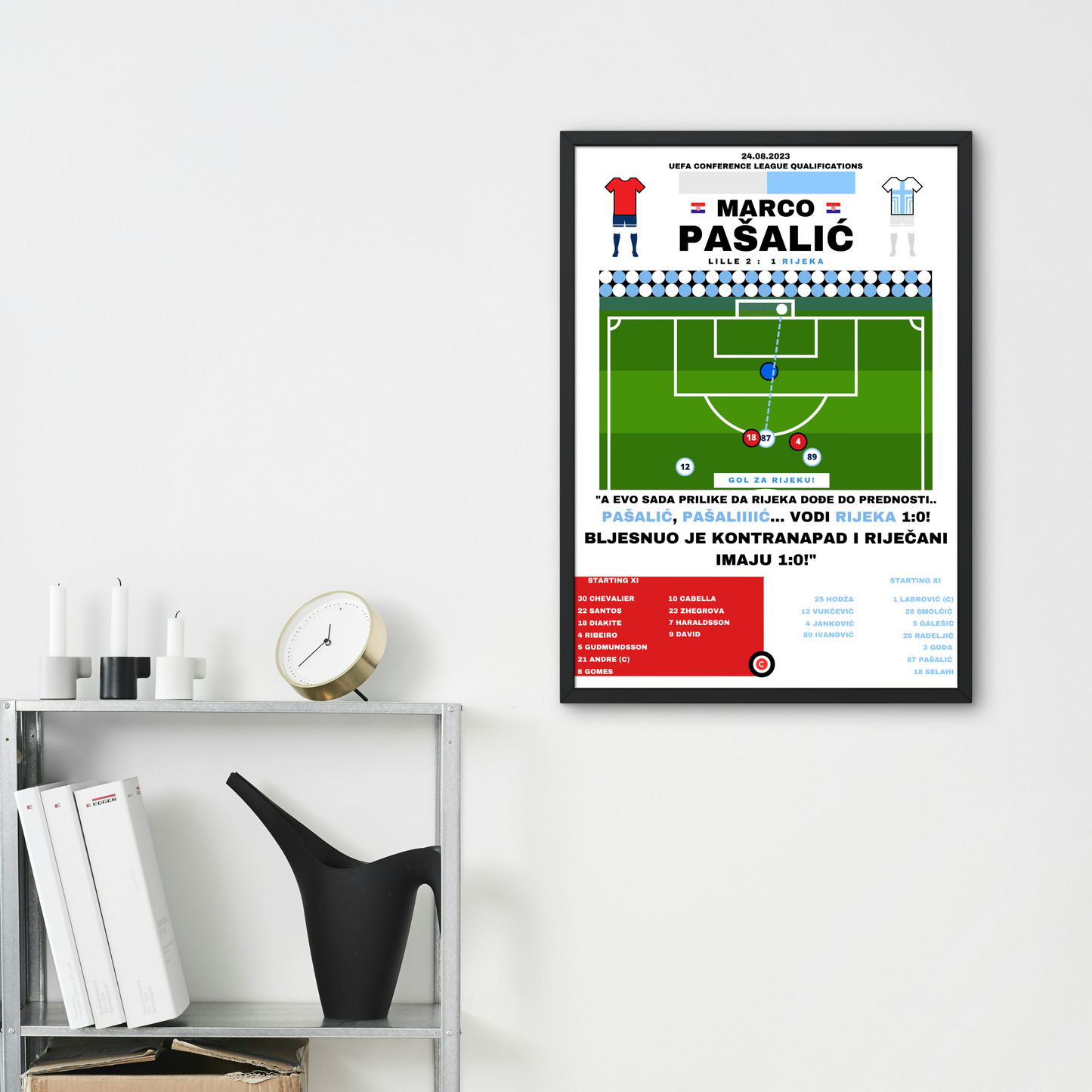 Marco Pašalić Goal vs LOSC Lille- UEFA Conference League Qualification- HNK Rijeka - Premium  from CATENACCIO - Just €14.50! Shop now at CatenaccioDesigns