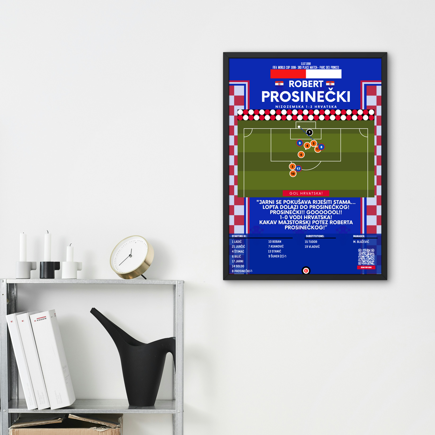 Prosinečki goal vs Netherlands- FIFA World Cup 1998- Croatia - Premium  from CatenaccioDesigns - Just €14.50! Shop now at CatenaccioDesigns