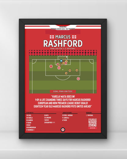 Marcus Rashford first Premier League goal vs Arsenal- Manchester United - Premium Sports collectibles from CatenaccioDesigns - Just €14.50! Shop now at CatenaccioDesigns