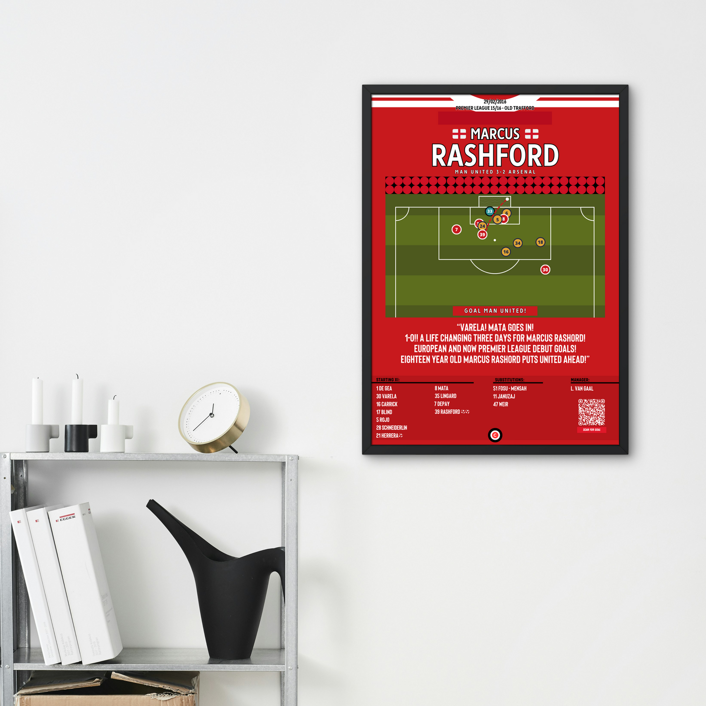 Marcus Rashford first Premier League goal vs Arsenal- Manchester United - Premium Sports collectibles from CatenaccioDesigns - Just €14.50! Shop now at CatenaccioDesigns