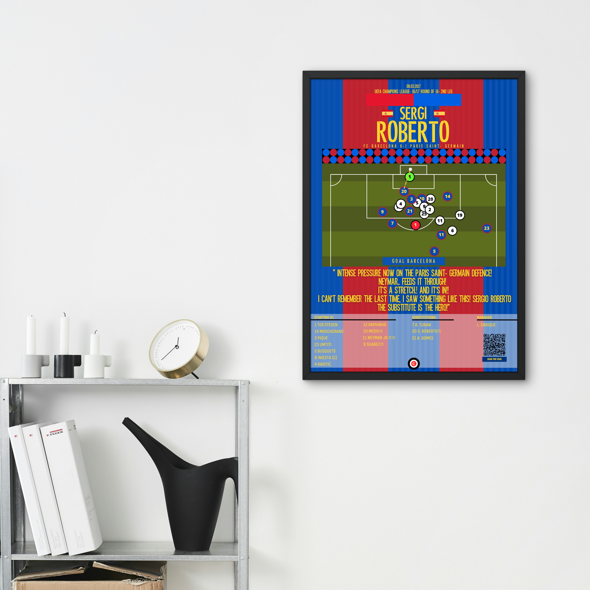 Sergio Roberto vs PSG- UEFA Champions League Round 16 (2nd leg)- FC Barcelona - Premium  from CatenaccioDesigns - Just €14.50! Shop now at CatenaccioDesigns