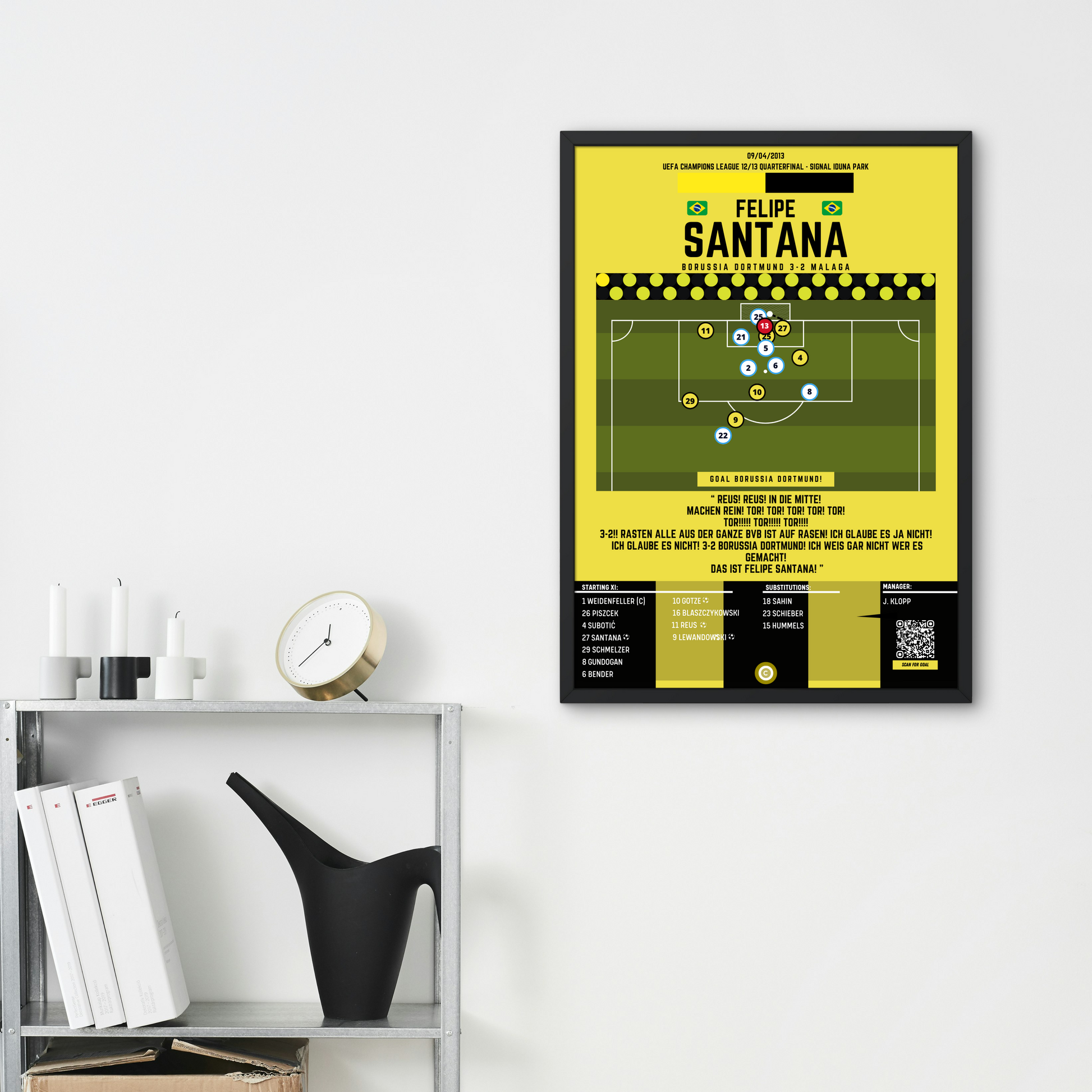 Felipe Santana late winner vs Malaga - UEFA Champions League 12/13 - Borussia Dortmund - Premium Sports collectibles from CatenaccioDesigns - Just €12.32! Shop now at CatenaccioDesigns