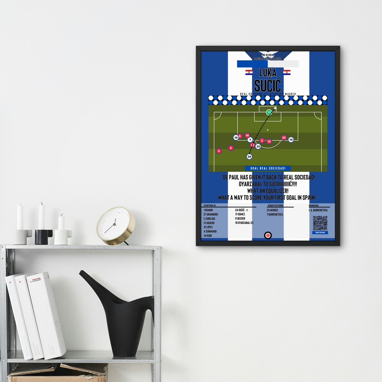 Luka Sučić vs Atletico Madrid- LaLiga 24/25- Real Sociedad - Premium Sports collectibles from CatenaccioDesigns - Just €8.70! Shop now at CatenaccioDesigns