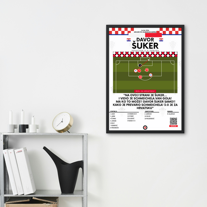 Davor Šuker Goal vs Denmark - UEFA Euro 1996 - Croatia - Premium  from CATENACCIO - Just €14.50! Shop now at CatenaccioDesigns