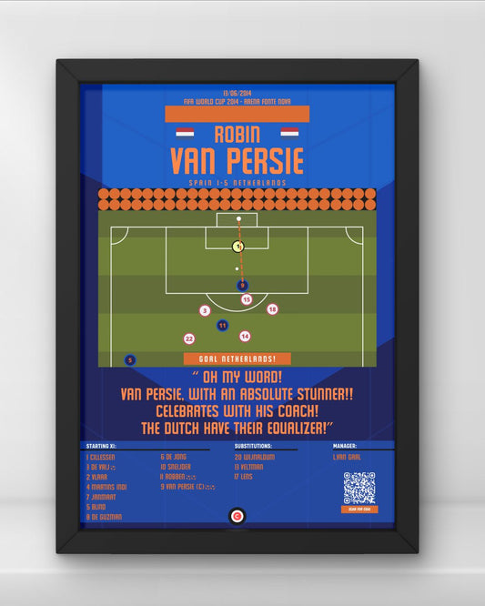 Robin Van Persie goal vs Spain - FIFA World Cup 2014 - Netherlands - Premium Sports collectibles from CatenaccioDesigns - Just €14.50! Shop now at CatenaccioDesigns