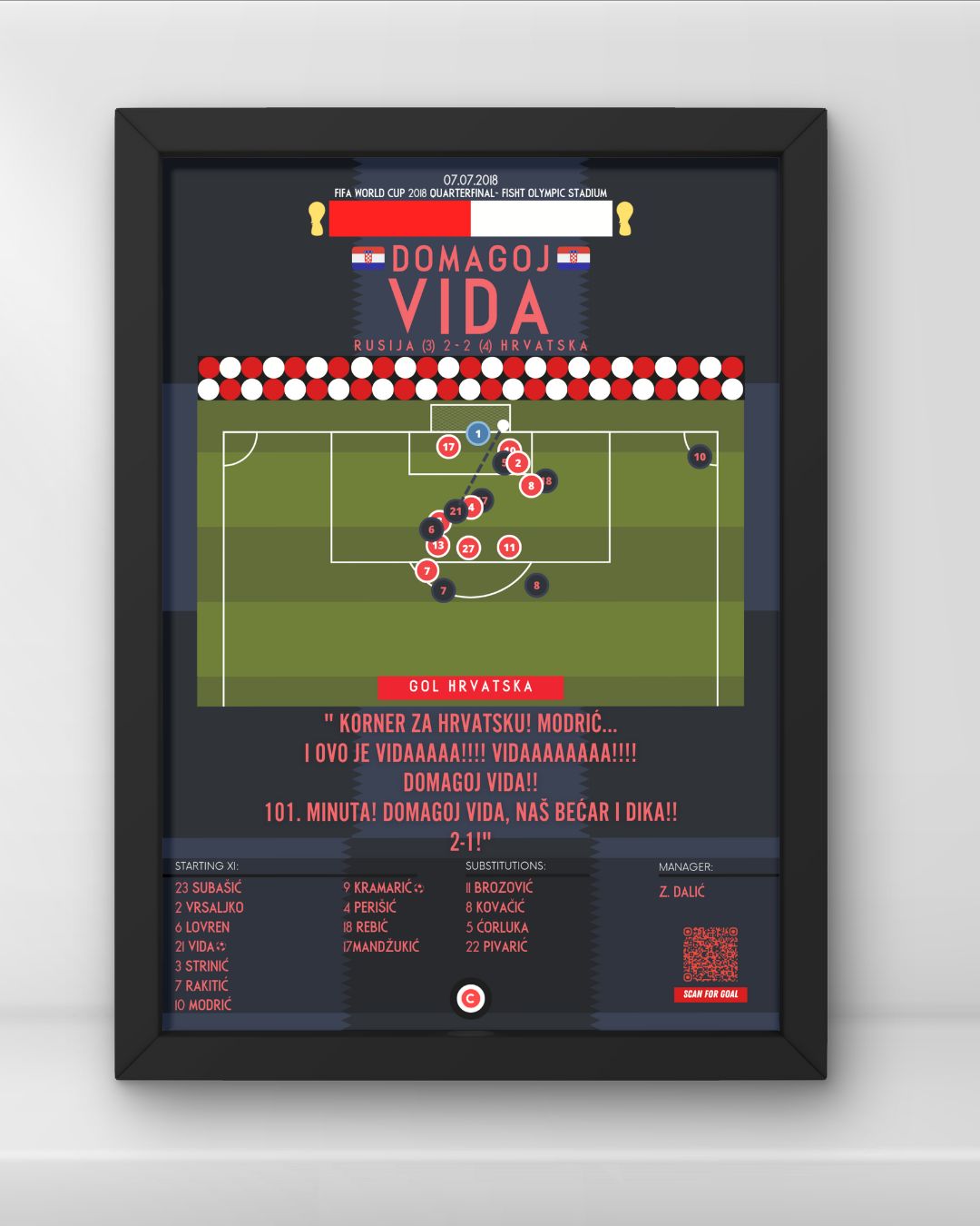 Vida vs Russia- FIFA World Cup 2018 Quarterfinal- Croatia - Premium  from CatenaccioDesigns - Just €14.50! Shop now at CatenaccioDesigns