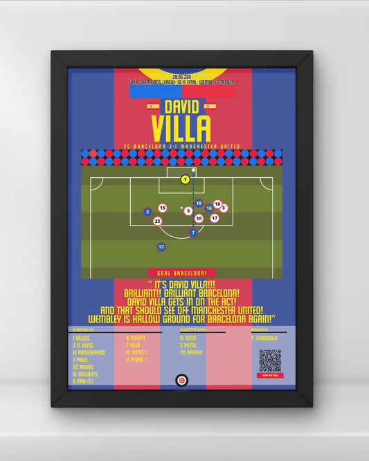 David Villa vs Manchester United- UEFA Champions League 2011 Final- FC Barcelona - Premium  from CatenaccioDesigns - Just €14.50! Shop now at CatenaccioDesigns