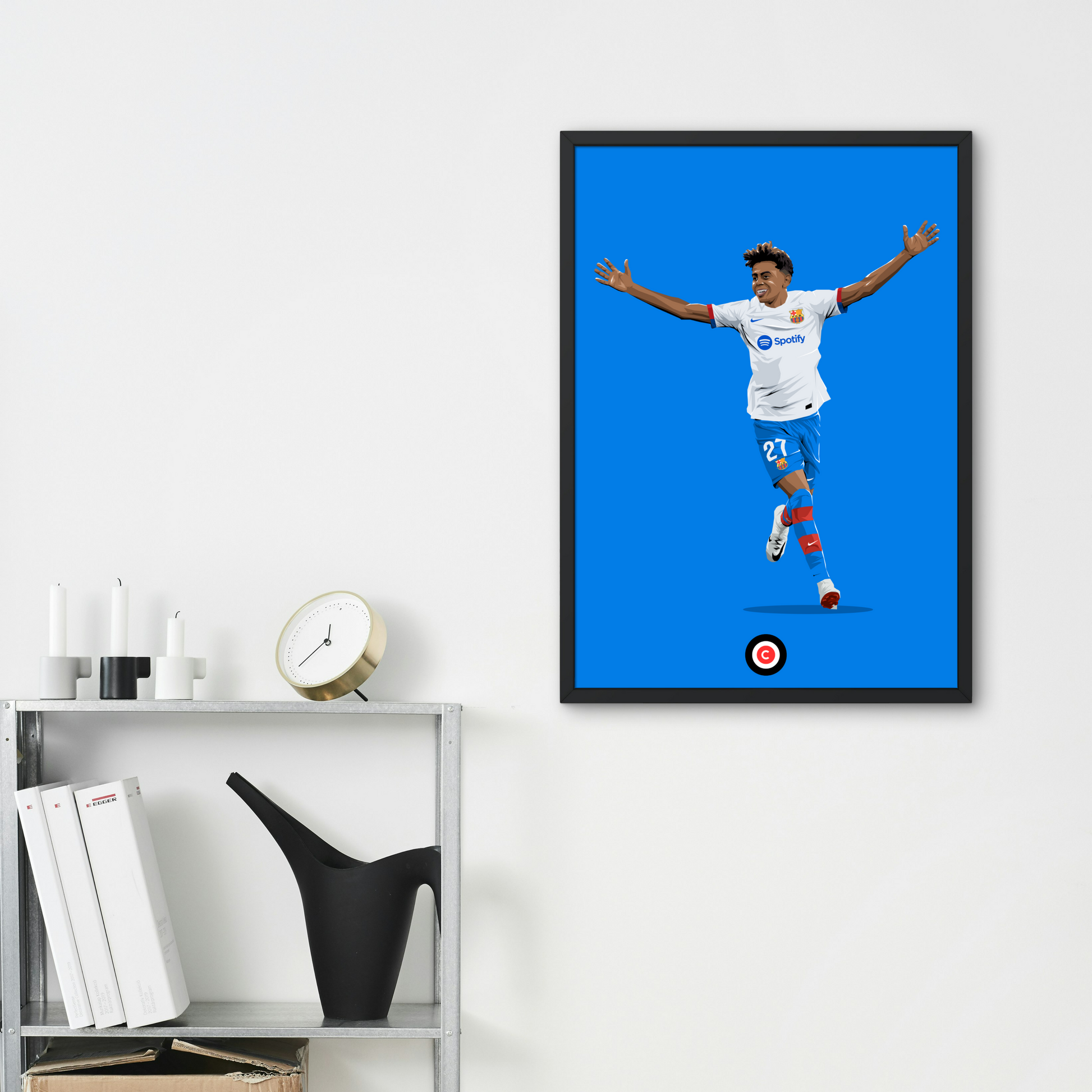 Lamine Yamal celebration vs Villareal- Player print - Premium  from CatenaccioDesigns - Just €14.50! Shop now at CatenaccioDesigns